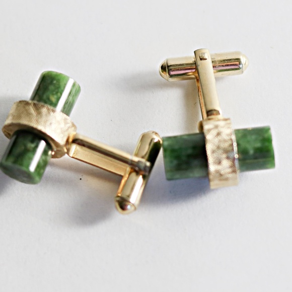 Vintage Jade cuff links - Picture 2 of 2